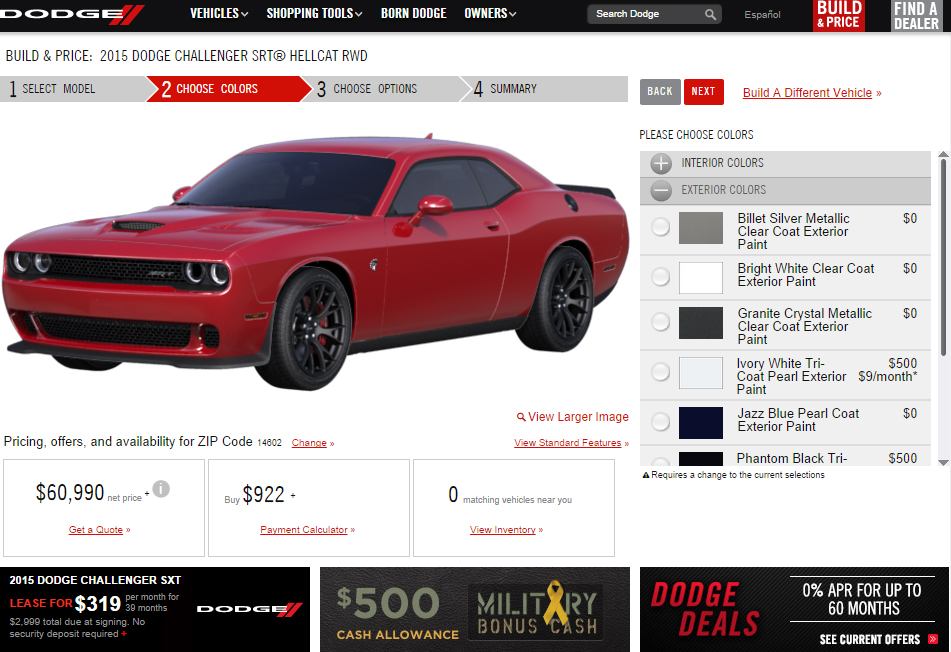 Dodge Challenger SRT Hellcat Configurator