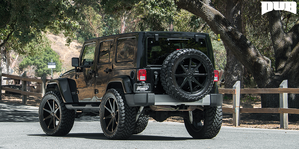 Black on Black with these new DUB Rims on a Jeep Wrangler - WheelHero