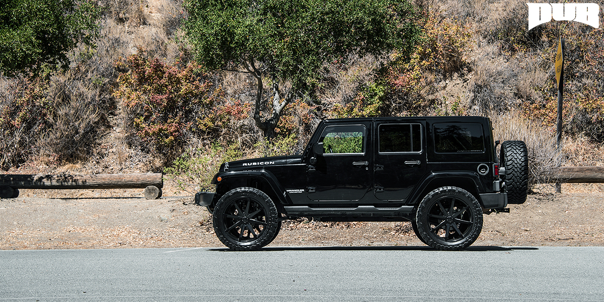 Black on Black with these new DUB Rims on a Jeep Wrangler - WheelHero