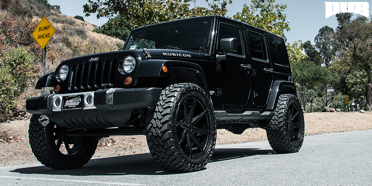 Black on Black with these new DUB Rims on a Jeep Wrangler - WheelHero