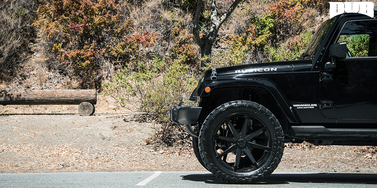 Black on Black with these new DUB Rims on a Jeep Wrangler - WheelHero