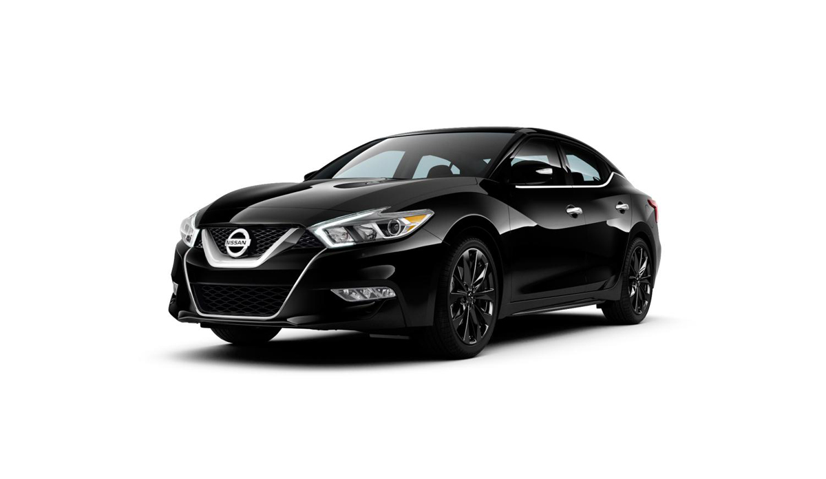 Nissan Maxima SR Midnight Edition with black car rims