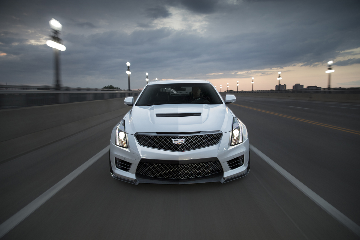 2017 Cadillac ATS-V Sedan with available Carbon Black sport package. The Carbon Black sport package – which includes the first-ever Black Chrome grille for V-Series models and the first-ever RECARO front seats for Cadillac ATS Sedan and Coupe models among additional exterior and interior appointments – further enhances the engaging performance and the striking design of Cadillac’s driver’s cars.