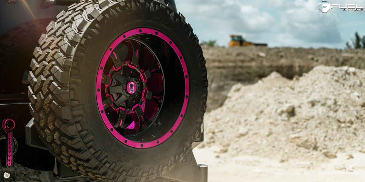 This Jeep Wrangler with Pink Fuel Wheels is Manly