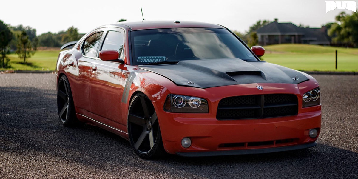 Show off with this Red Dodge Charger on DUB Wheels