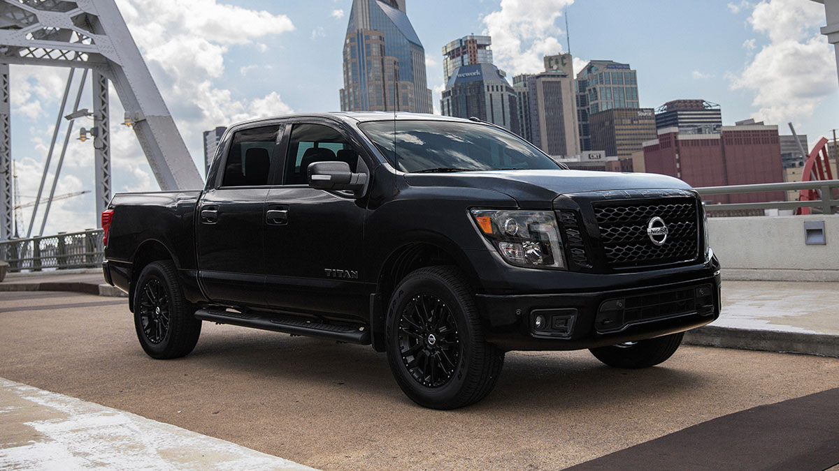 Go Dark with Nissan Titan Midnight Edition on Black Wheels!
