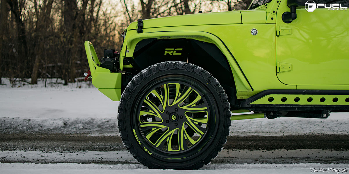Arriba 99+ imagen green rims for jeep wrangler