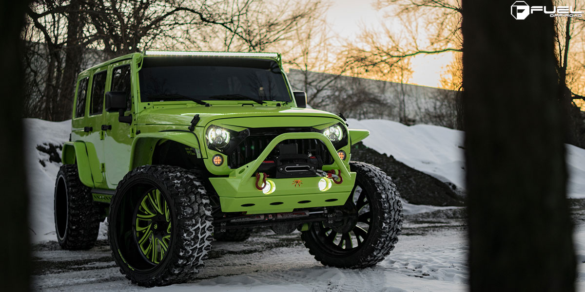 It's time to ride in the Green Jeep Wrangler on Fuel Wheels!