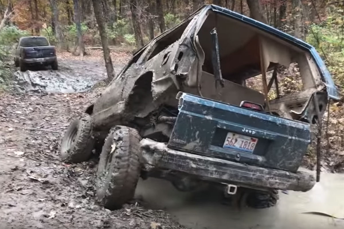 Jeep Cheap Rims Stuck in Mud