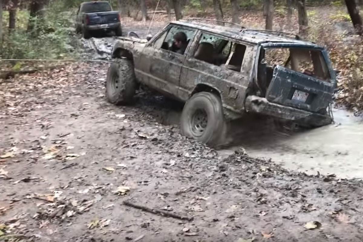 Jeep Cheap Rims Stuck in Mud