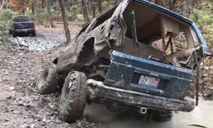 Jeep Cheap Rims Stuck in Mud