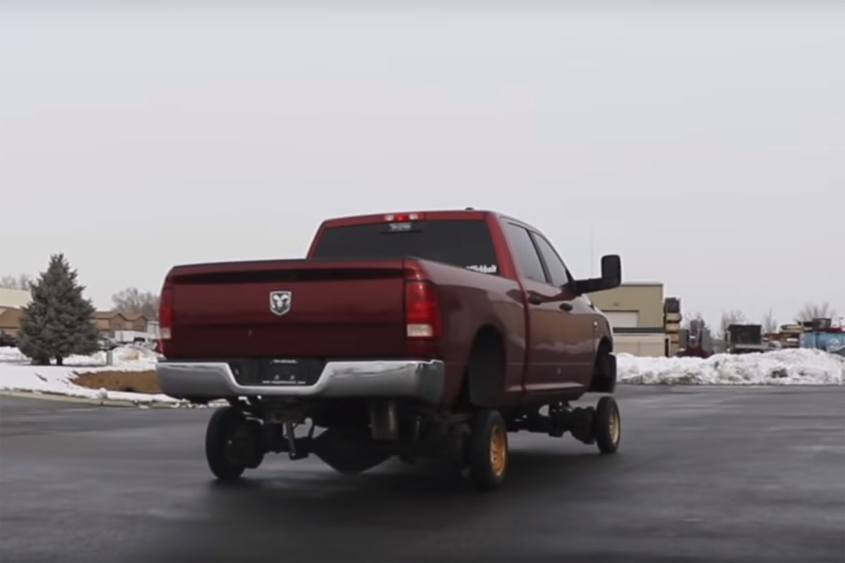 Car rims on a Lifted Truck