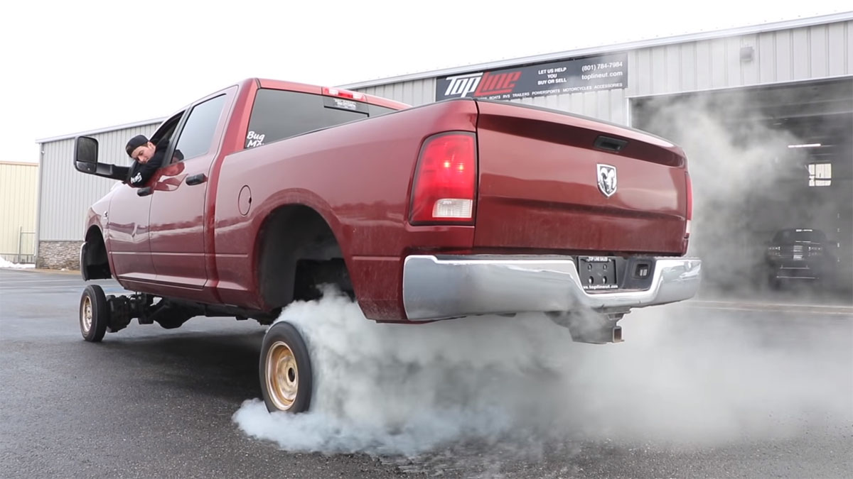 Car rims on a Lifted Truck