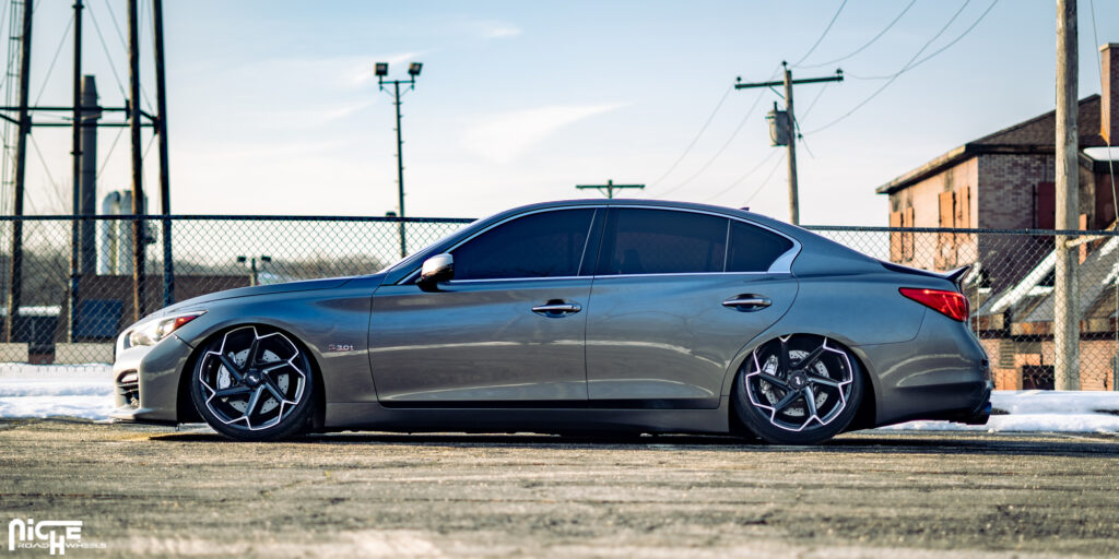 Infiniti Q50 Red Sport 400 with Niche Flash - M255 Wheels