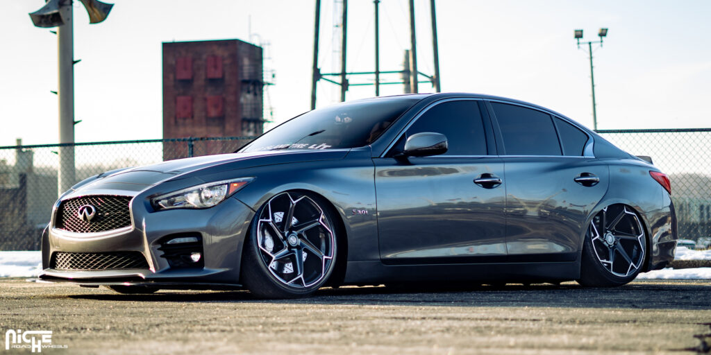 Infiniti Q50 Red Sport 400 with Niche Flash - M255 Wheels