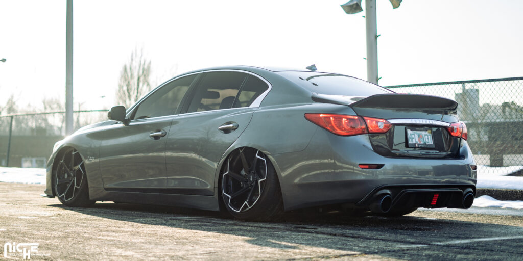 Infiniti Q50 Red Sport 400 with Niche Flash - M255 Wheels