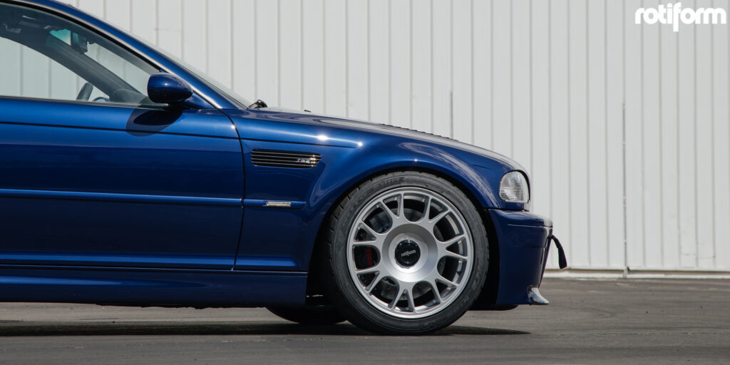 E46 Interlagos Blue BMW M3 with Rotiform TUF-R wheels