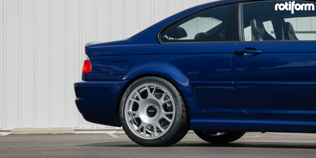 E46 Interlagos Blue BMW M3 with Rotiform TUF-R wheels