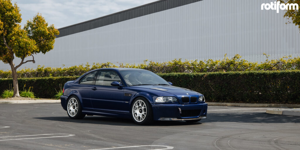 E46 Interlagos Blue BMW M3 with Rotiform TUF-R wheels