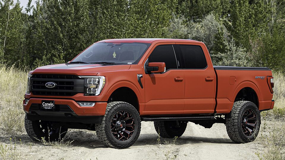 Ford F-150 with Fuel D787 ASSAULT Matte Black Red Milled